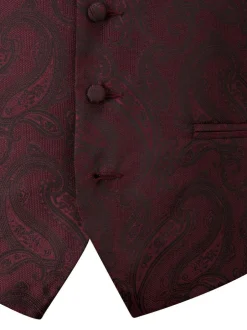 Skopes Party Paisley Waistcoat Red Online