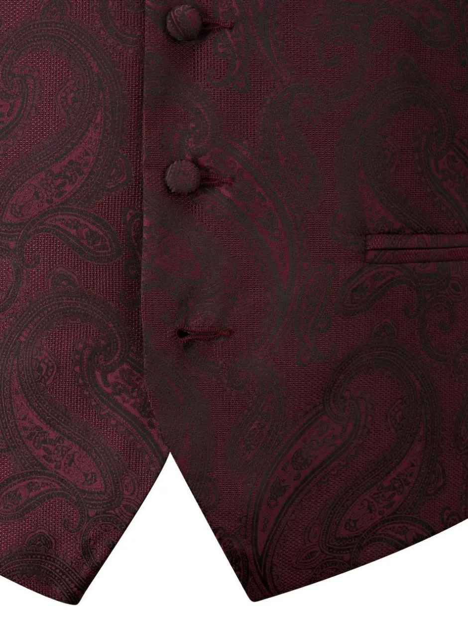 Skopes Party Paisley Waistcoat Red Online