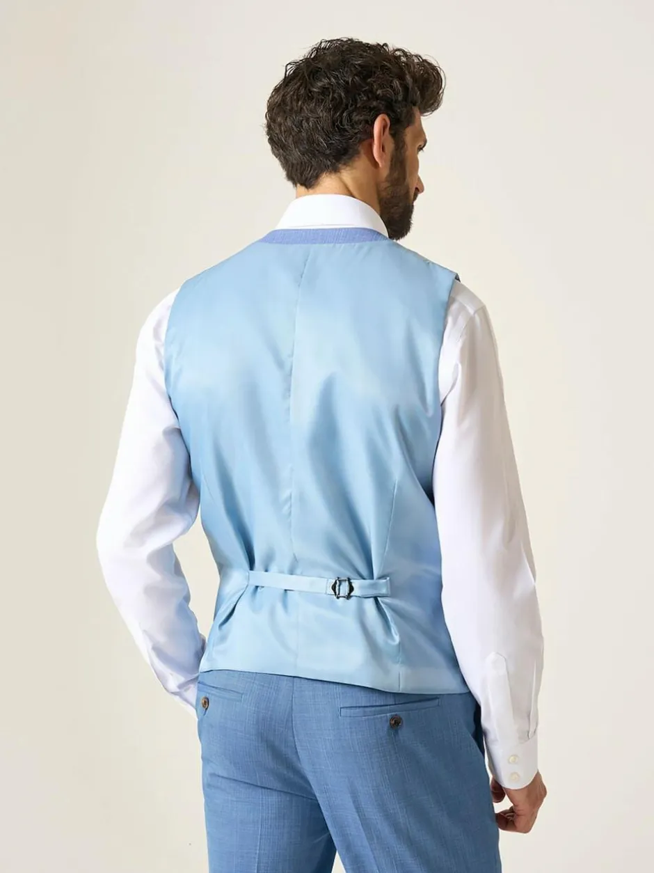 Skopes Redding Tailored Fit Suit Waistcoat Sky Blue New