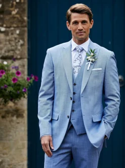 Skopes Redding Tailored Fit Suit Waistcoat Sky Blue New