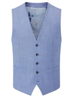 Skopes Redding Tailored Fit Suit Waistcoat Sky Blue New