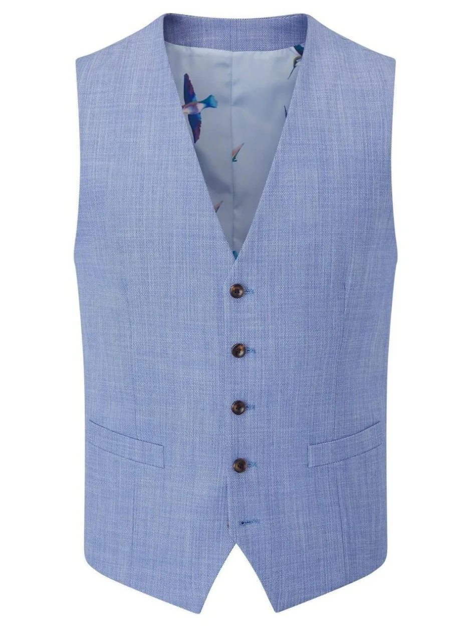 Skopes Redding Tailored Fit Suit Waistcoat Sky Blue New