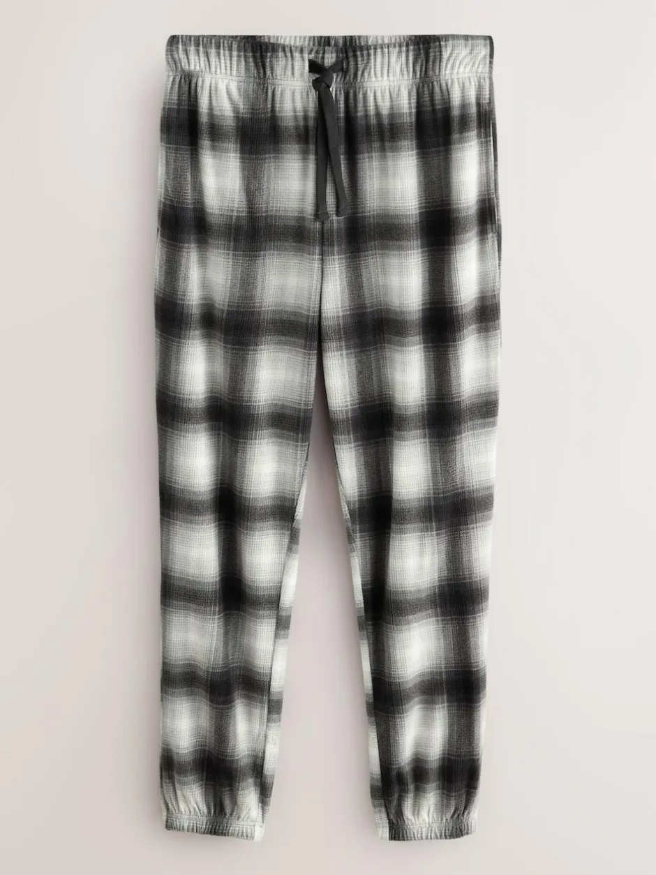 Next Slate Grey Check Motionflex Textured Cosy Long Sleeve Pyjamas Set Best