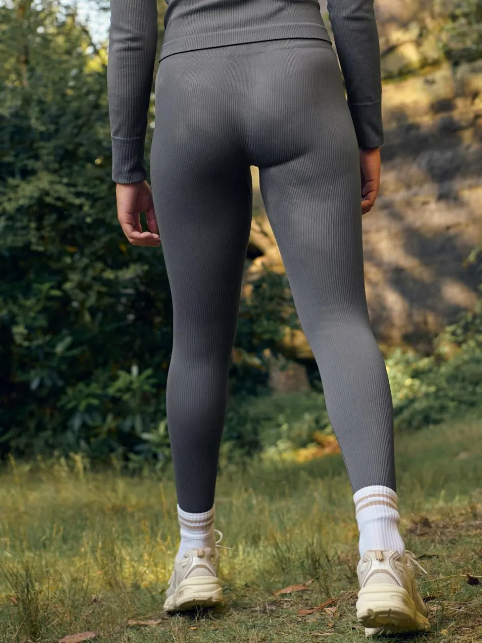 Next Slate Grey Ribbed Seamless High Waist Leggings Hot