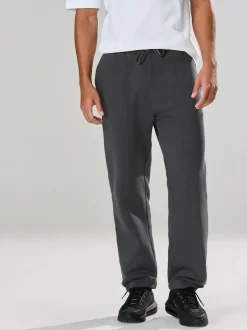 Next Slate Grey Straight Fit Relaxed Fit Brushback Heavyweight Joggers Outlet