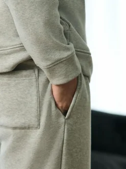 Next Velour Lined Open Hem Joggers Slate Grey New