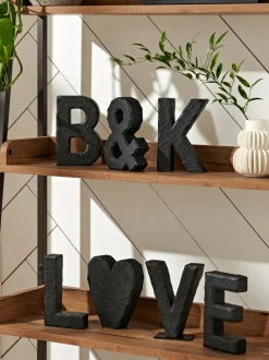 Next Small Black Bronx Wood Effect Alphabet Ornament Best