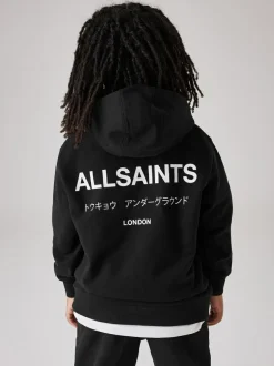 smALLSAINTS Black Oversized Underground Pullover Hoodie Online
