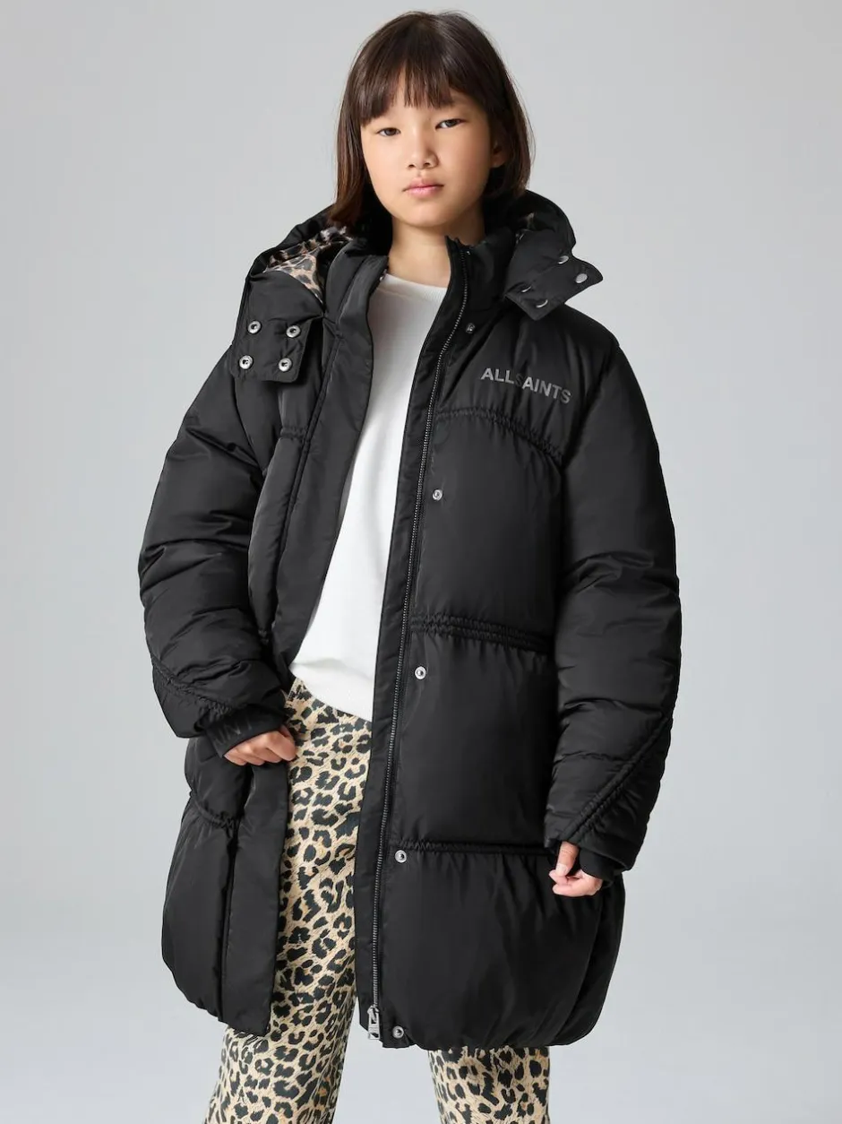 smALLSAINTS Black Ruched Longline Padded Coat Sale