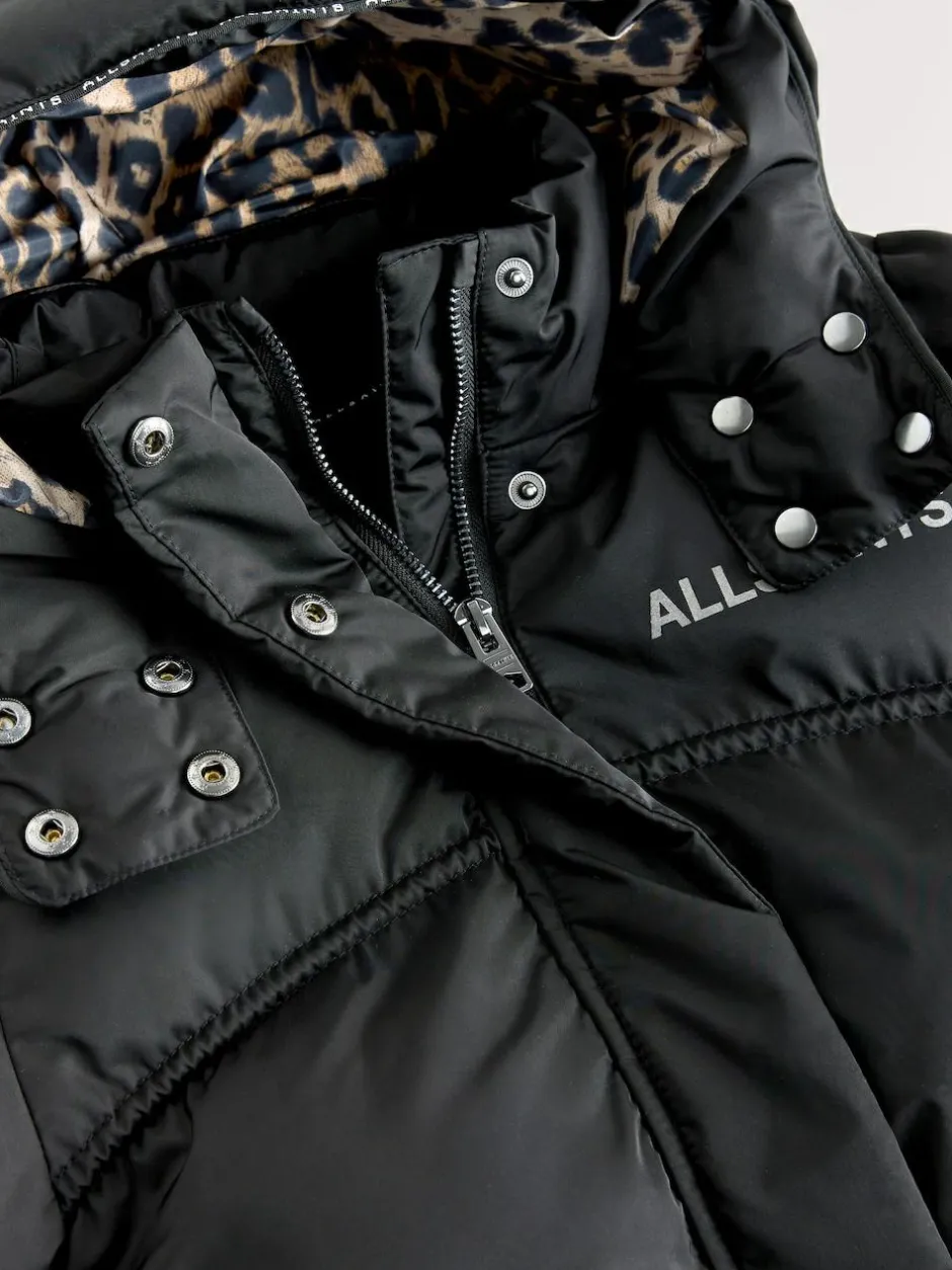 smALLSAINTS Black Ruched Longline Padded Coat Sale