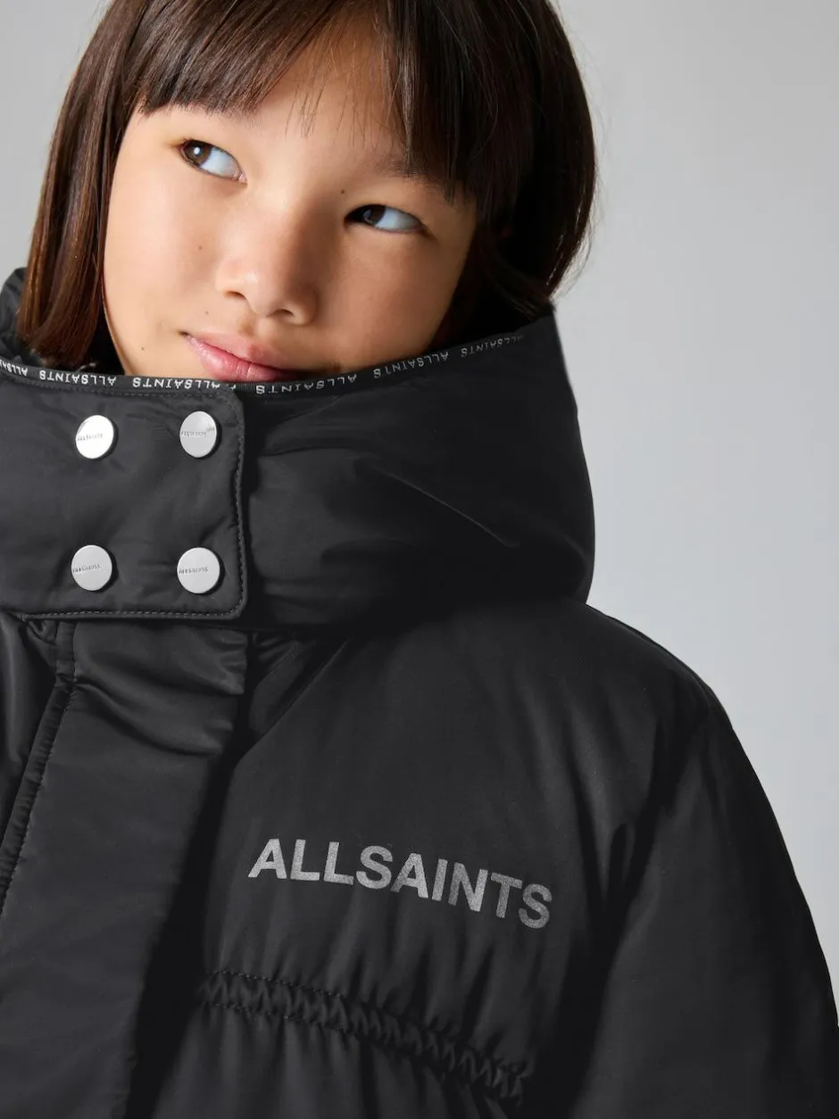 smALLSAINTS Black Ruched Longline Padded Coat Sale
