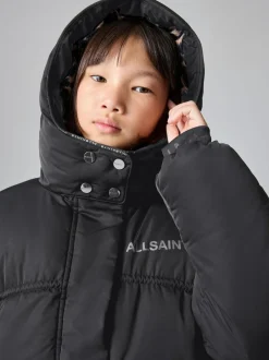 smALLSAINTS Black Ruched Longline Padded Coat Sale