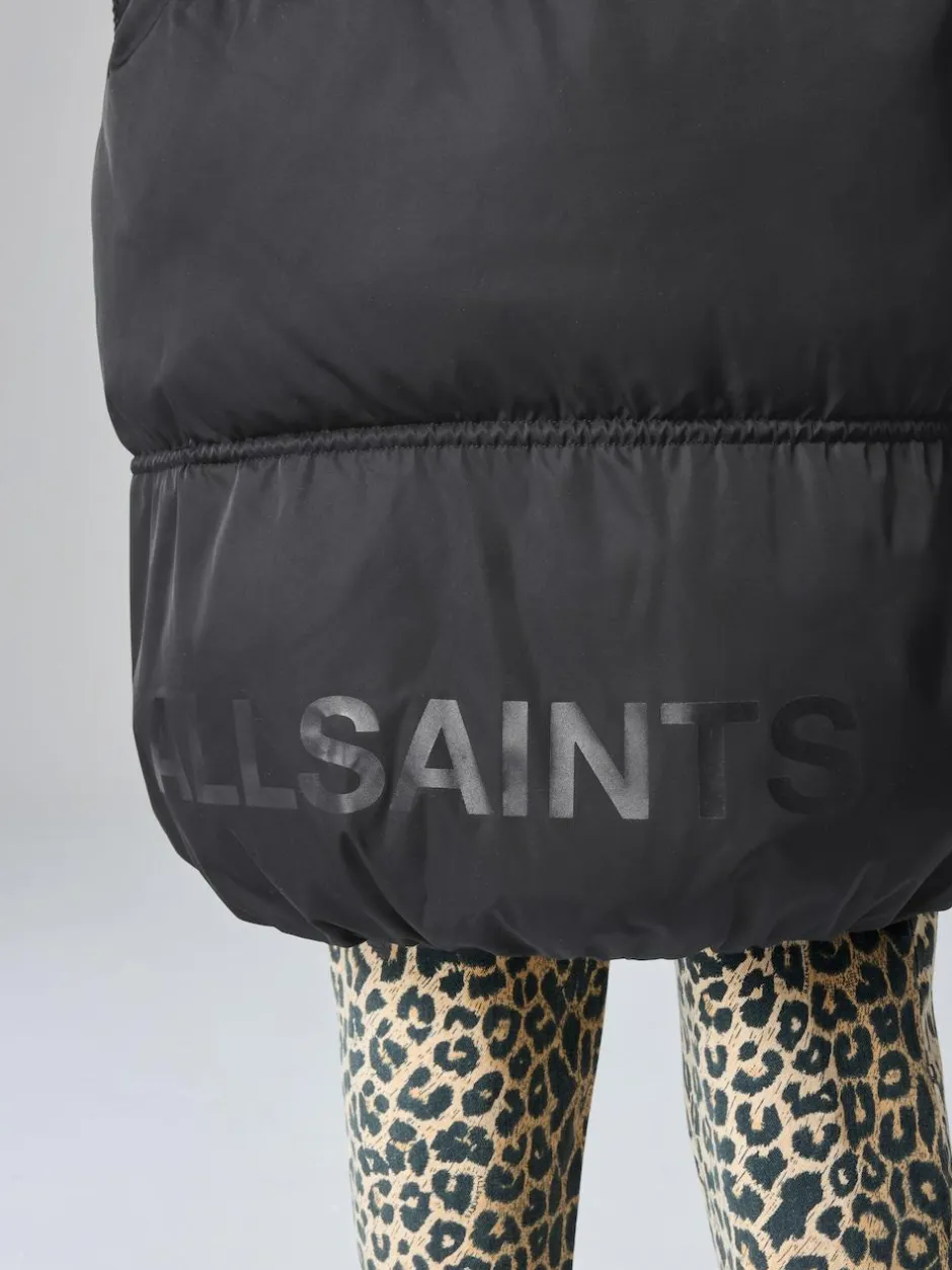 smALLSAINTS Black Ruched Longline Padded Coat Sale