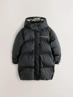 smALLSAINTS Black Ruched Longline Padded Coat Sale