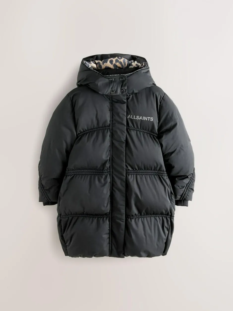 smALLSAINTS Black Ruched Longline Padded Coat Sale