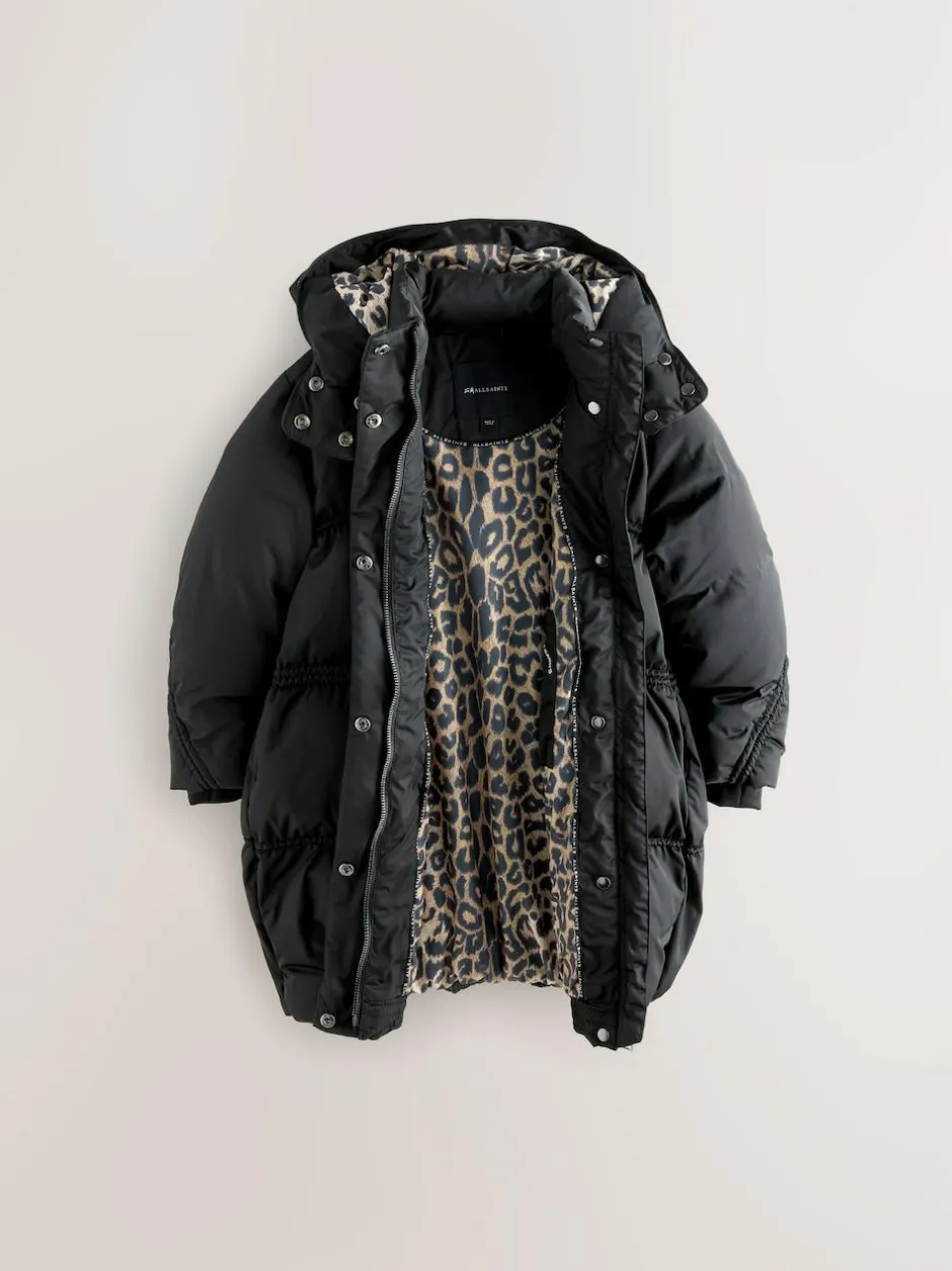 smALLSAINTS Black Ruched Longline Padded Coat Sale