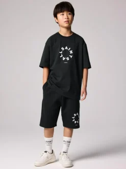 smALLSAINTS Tierra T-Shirt and Sweat Shorts Set Black Best