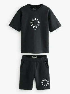 smALLSAINTS Tierra T-Shirt and Sweat Shorts Set Black Best