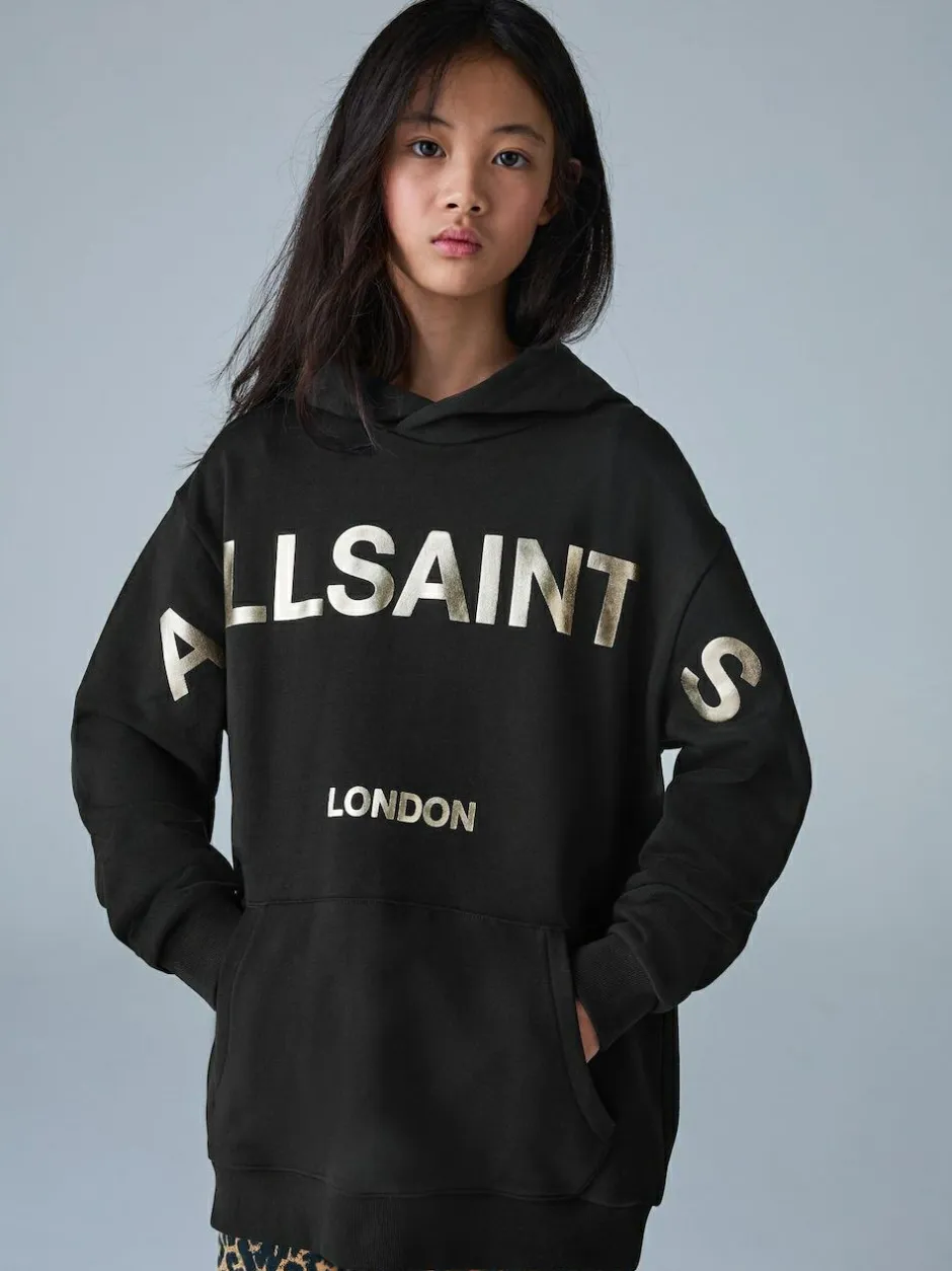 smALLSAINTS Black/Gold Biggy Oversized Pullover Hoodie Best