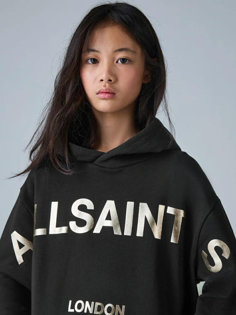 smALLSAINTS Black/Gold Biggy Oversized Pullover Hoodie Best