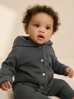 smALLSAINTS Charcoal Grey Textured Baby Boys Jacket Outlet