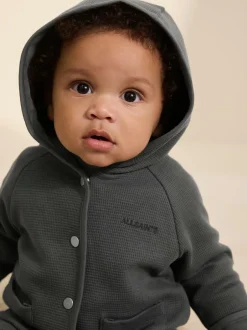 smALLSAINTS Charcoal Grey Textured Baby Boys Jacket Outlet
