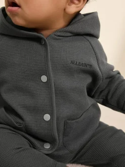 smALLSAINTS Charcoal Grey Textured Baby Boys Jacket Outlet