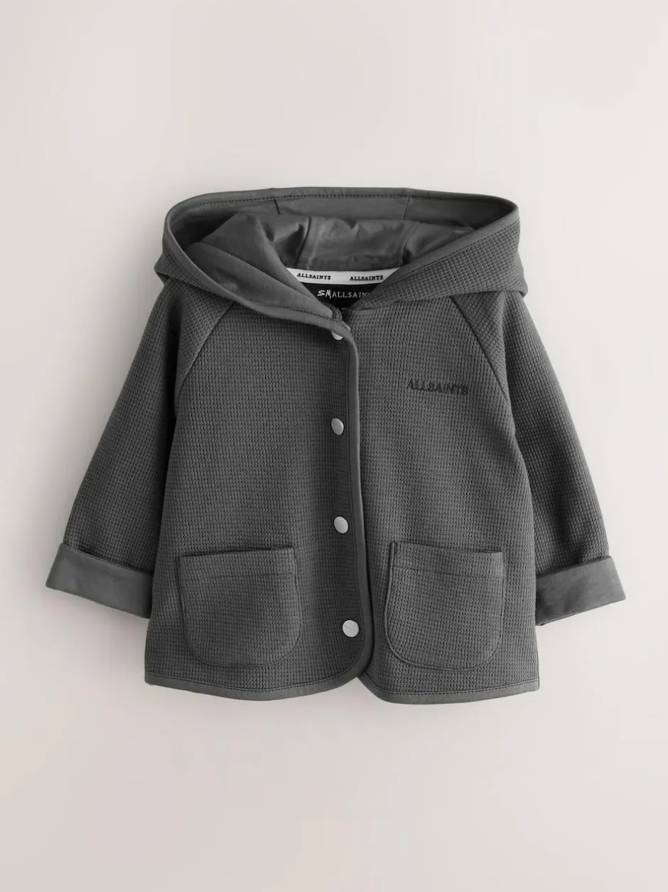 smALLSAINTS Charcoal Grey Textured Baby Boys Jacket Outlet