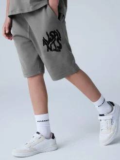 smALLSAINTS Orlando T-Shirt and Sweat Shorts Set Charcoal Grey/Flocked Discount