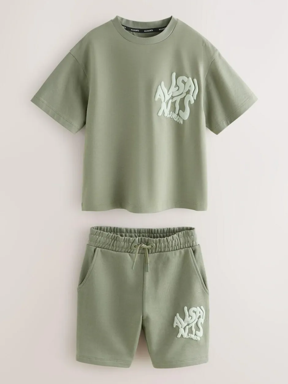 smALLSAINTS Orlando T-Shirt and Sweat Shorts Set Khaki Green Online