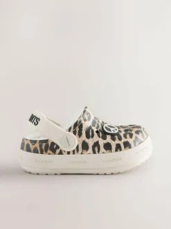 smALLSAINTS Print Borg Lined Clog Slippers Leopard Online