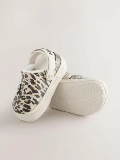 smALLSAINTS Print Borg Lined Clog Slippers Leopard Online