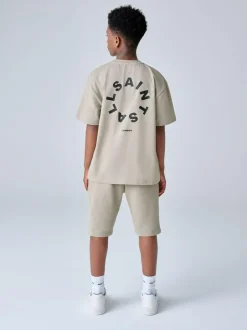 smALLSAINTS Tierra T-Shirt and Sweat Shorts Set Light Brown Best
