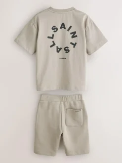 smALLSAINTS Tierra T-Shirt and Sweat Shorts Set Light Brown Best