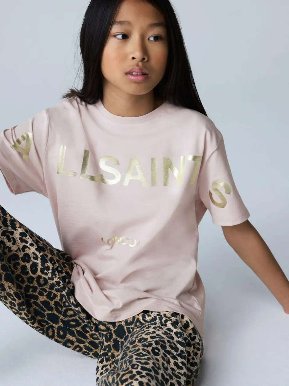 smALLSAINTS Light Pink Biggy Logo Relaxed Crew T-Shirt Clearance