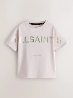 smALLSAINTS Light Pink Biggy Logo Relaxed Crew T-Shirt Clearance