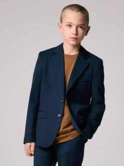 smALLSAINTS Navy Boys Slim Fit Moad Suit Jacket Hot