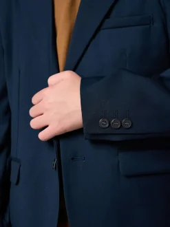 smALLSAINTS Navy Boys Slim Fit Moad Suit Jacket Hot