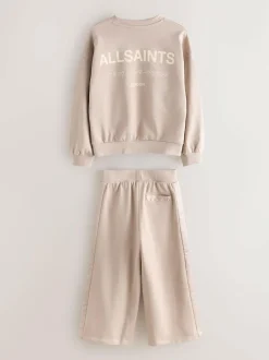 smALLSAINTS Pale Pink Underground Satin Panel Sweatshirt and Wide Leg Joggers Set