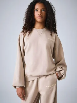 smALLSAINTS Pale Pink Underground Satin Panel Sweatshirt and Wide Leg Joggers Set