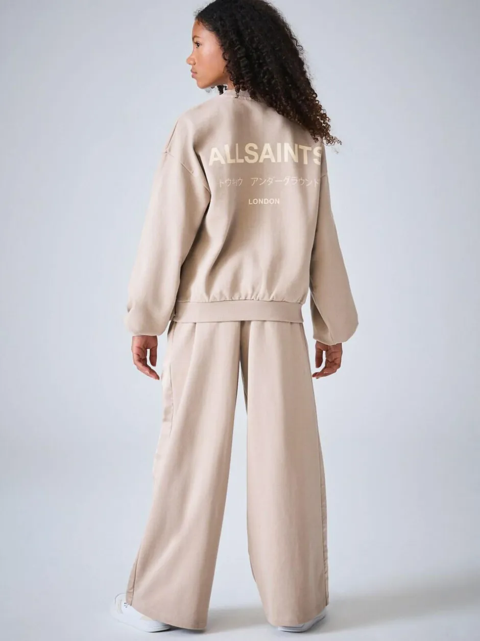 smALLSAINTS Pale Pink Underground Satin Panel Sweatshirt and Wide Leg Joggers Set