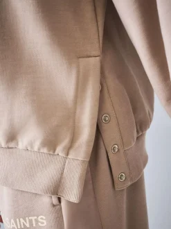 smALLSAINTS Pale Pink Underground Satin Panel Sweatshirt and Wide Leg Joggers Set