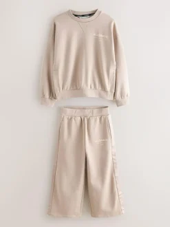 smALLSAINTS Pale Pink Underground Satin Panel Sweatshirt and Wide Leg Joggers Set