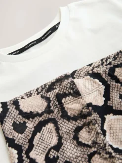 smALLSAINTS White/Snake Orlando Oversized T-Shirt and Cycling Shorts Set Outlet