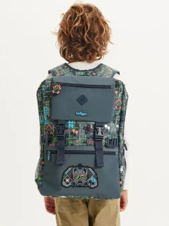 Smiggle Trailblazer Foldover Attach Backpack Grey Outlet