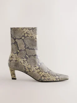 Next Forever Comfort® Chisel Toe Heeled Ankle Boots Snake