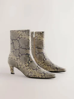 Next Forever Comfort® Chisel Toe Heeled Ankle Boots Snake