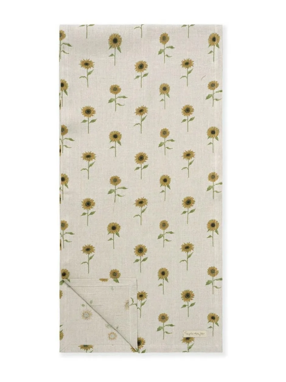 Sophie Allport Natural Linen Sunflower Table Runner Hot