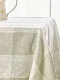 Sophie Allport Sage Green Gingham Linen Tablecloth Best