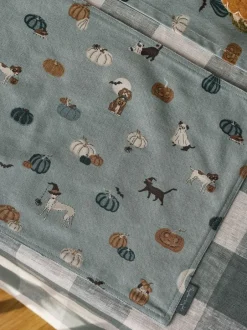 Sophie Allport Soft Teal Paws & Pumpkins Washable Placemats Set of 2 Clearance